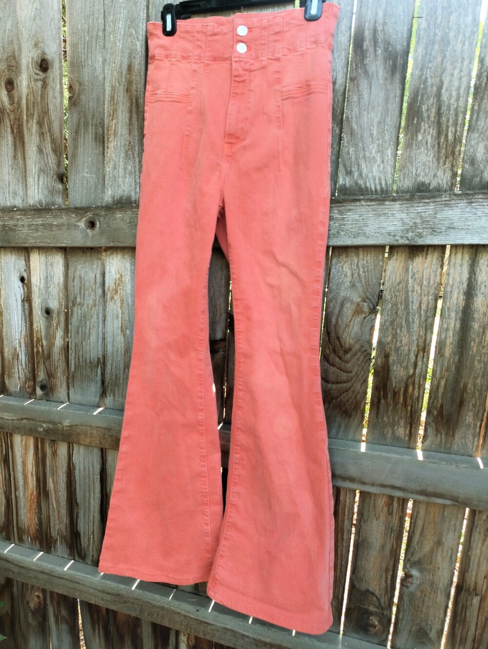 We The Free High-Rise Flared Jeans in Coral